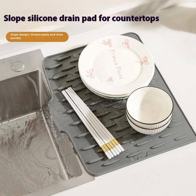 Silicone Drain Pad for Countertop – Quick Dry, Anti-Slip, and Slope Design