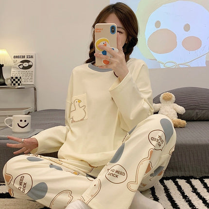 Cartoon Cute Long-sleeved Pyjamas Set