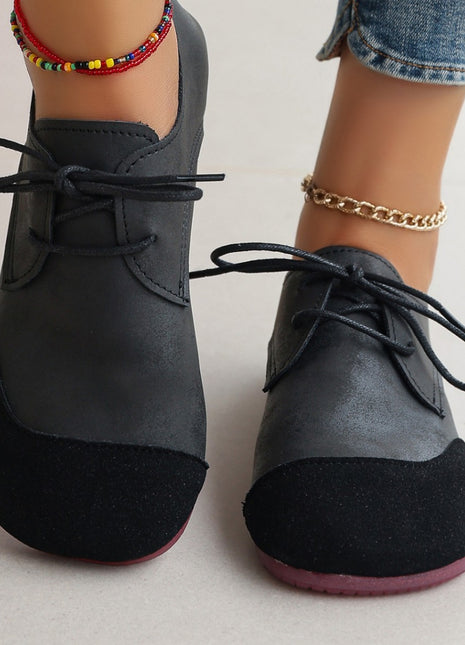Mocasines Planos de Cuero Suave Retro sin Cordones