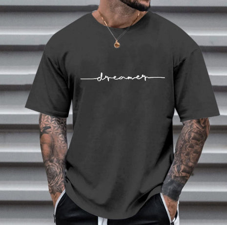 Camiseta de manga corta con cuello redondo, holgada y cómoda