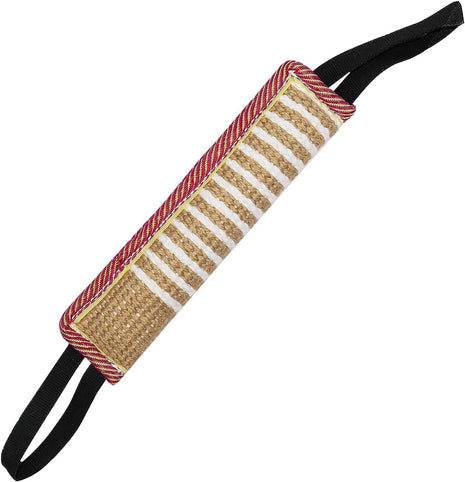Dog Tug Jute Toy Bite Pillow for Training Interactive for Small and Medium Dogs