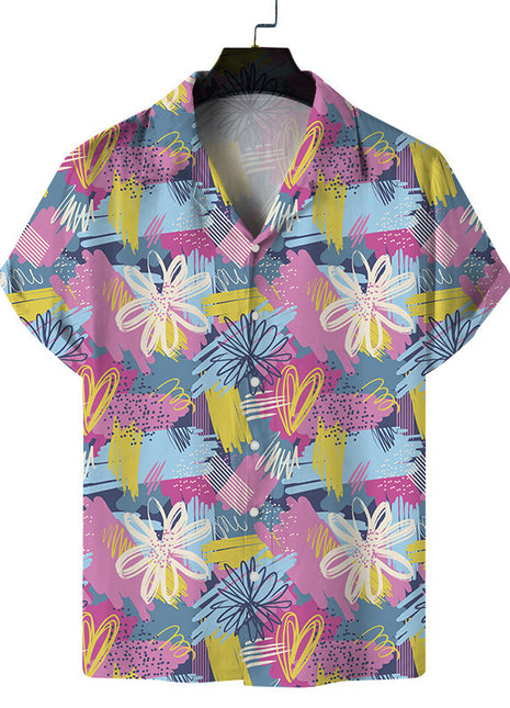 Camisa ART informal de playa con estampado digital