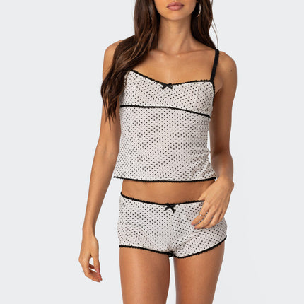 Lace Stitching Two-Piece Pyjamas Set