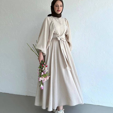 Long Sleeves Top Swing Mid-length Dress