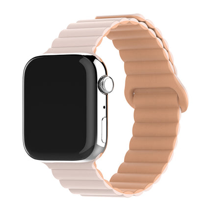 Two-color Silicone Magnetic Back Ring Buckle Band Applicable with Apple watch