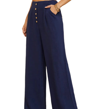 Cotton And Linen Casual Straight Pants