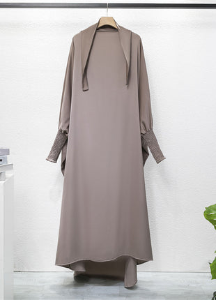 Casual Loose Abaya with Headscarf