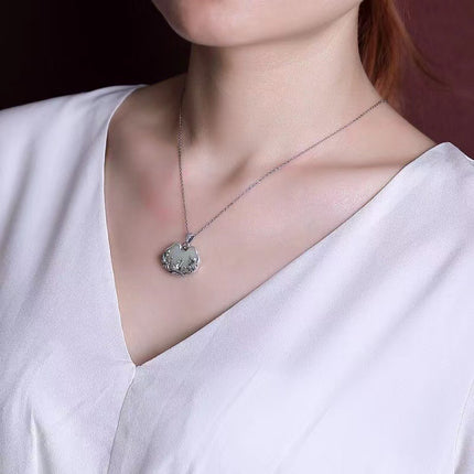 Cooperized Silver Distressed Matte Pendant Necklace