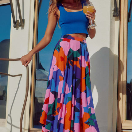 Casual Printing Bohemian Midi Skirt