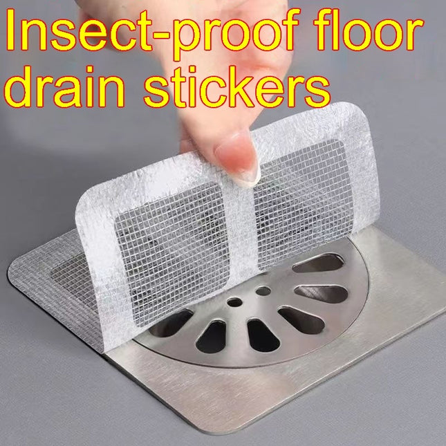50-Pack Disposable Self-Adhesive Floor Drain Covers – Anti-Clog, Anti-Hair & Insect-Proof Sheets