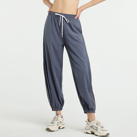 Pantalones sueltos de cintura alta de secado rápido