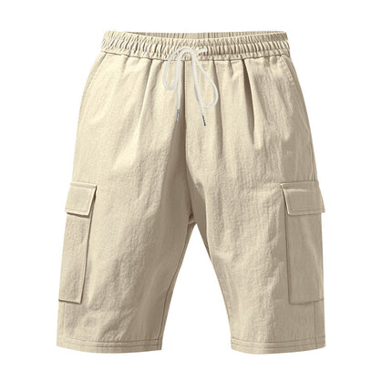 Men's Air-permeable Beachwear Linen Loose Multi-pocket Casual Shorts