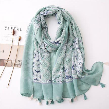 Japanese Style Artistic Cotton and Linen Scarf Bohemian Cashew
