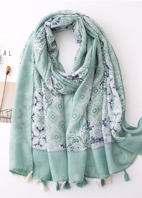 Japanese Style Artistic Cotton and Linen Scarf Bohemian Cashew