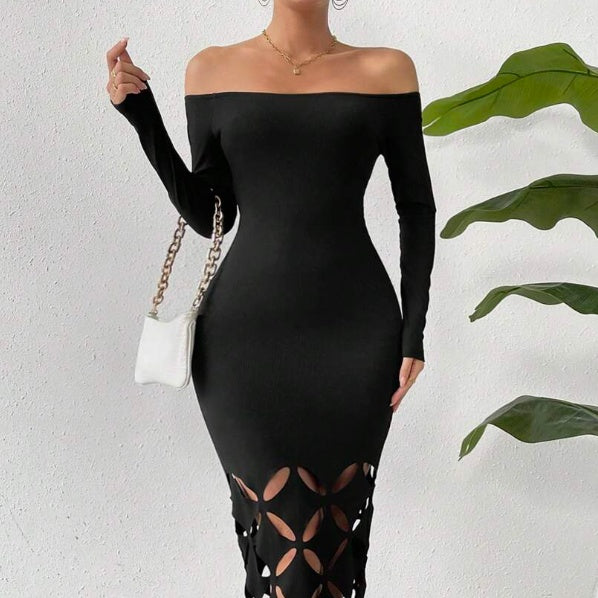 Shoulder Cut Out Bodycon Maxi Dress