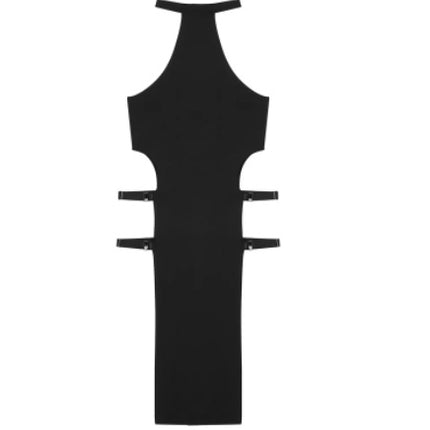 Ice Silk High Waist Slit Tights Pullover