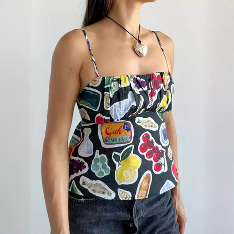 Contrast Backless Slim Fit Top