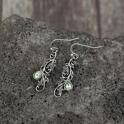 Fashion Vine Carved Pattern Embroidered Glass Alloy Earrings