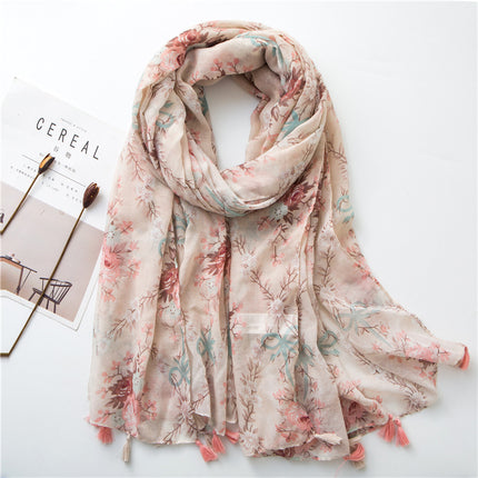 Japanese Style Artistic Cotton and Linen Scarf Bohemian Cashew
