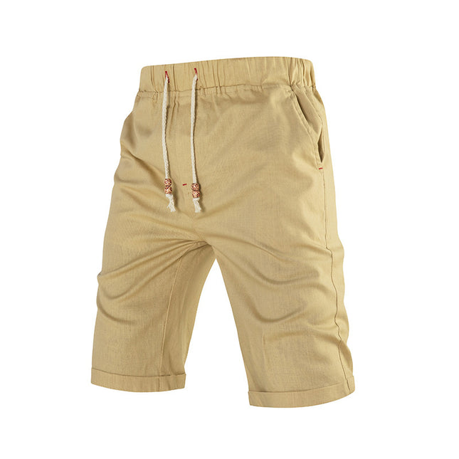Summer Sports Casual Shorts Drawstring Zipper Pocket With Solid Color