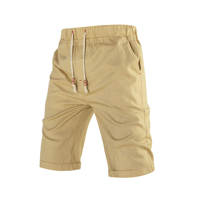 Men's Summer Casual Drawstring Shorts with Zipper Pockets