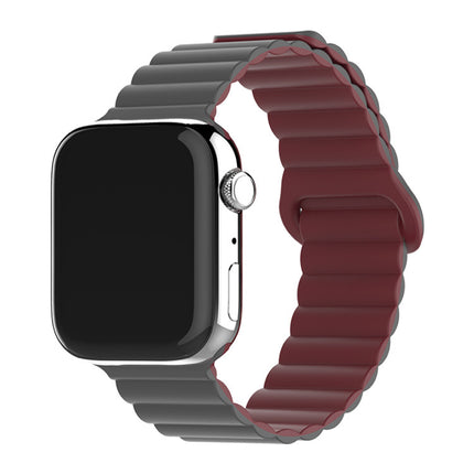 Two-color Silicone Magnetic Back Ring Buckle Band Applicable with Apple watch