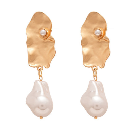 Oval Pearl Stud Earrings