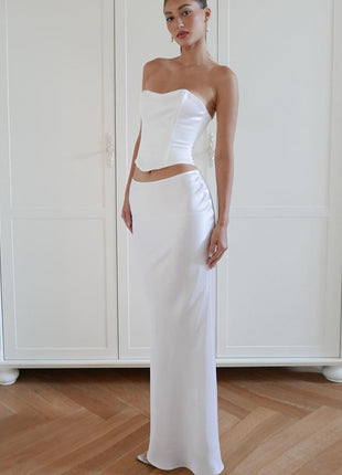 Lace-up Bandeau Sheath Dress Suit