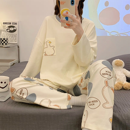 Cartoon Cute Long-sleeved Pyjamas Set