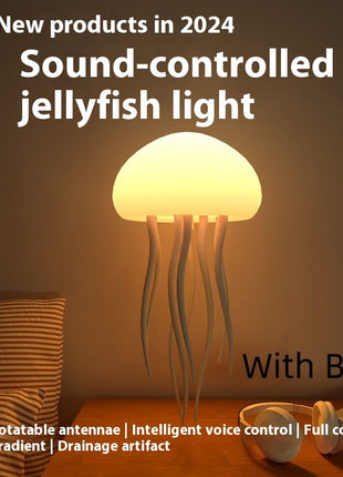 مصباح ليلي LED على شكل قنديل بحر محمول