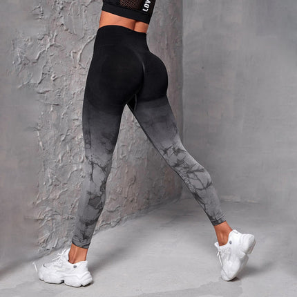 Gradient Tie-dye Tight Yoga Pants