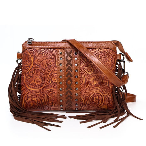 Bohemian Tassel Crossbody PU Leather Handbag