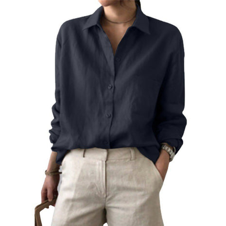 Solid Color Shirt Retro Top