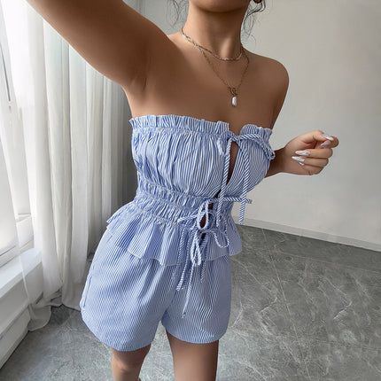 Women's Tied Top Shorts Two-piece Suit Clothing