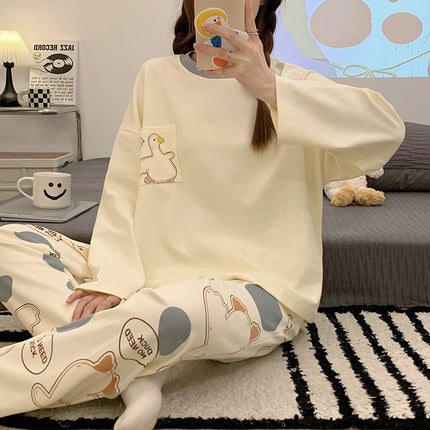 Cartoon Cute Long-sleeved Pyjamas Set
