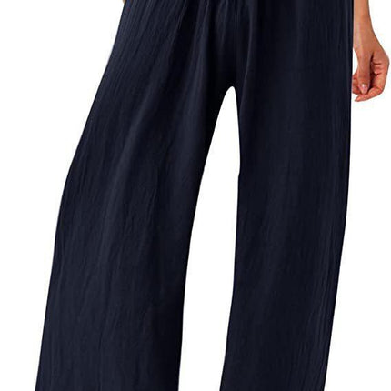 Cotton And Linen Wide-leg Casual Trousers