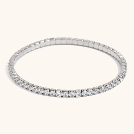 18K Gold-Plated Stainless-Steel Zircon Elastic Bracelet