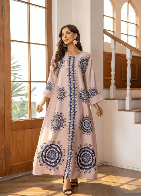 Elegante Vestido de Cuello Redondo