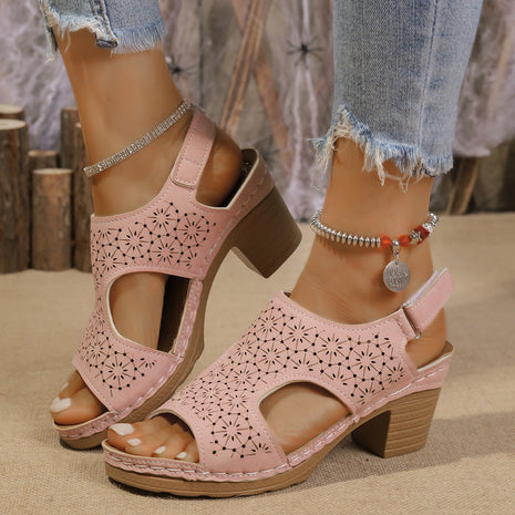 Thick-soled Peep Toe High-heeled
