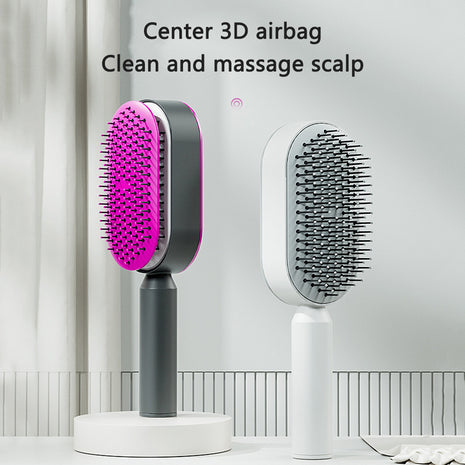 ワンプッシュ自動清掃ヘアブラシ