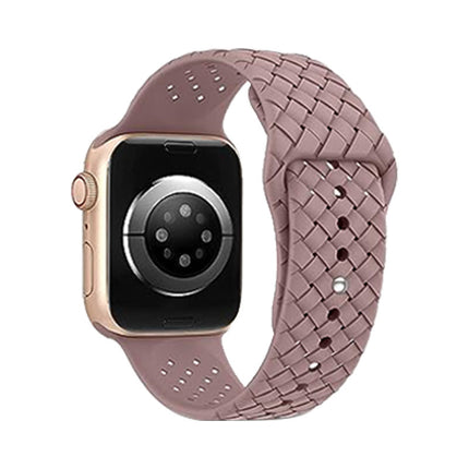 Woven Pattern Silicone Strap Applicable with Apple Smart Watch