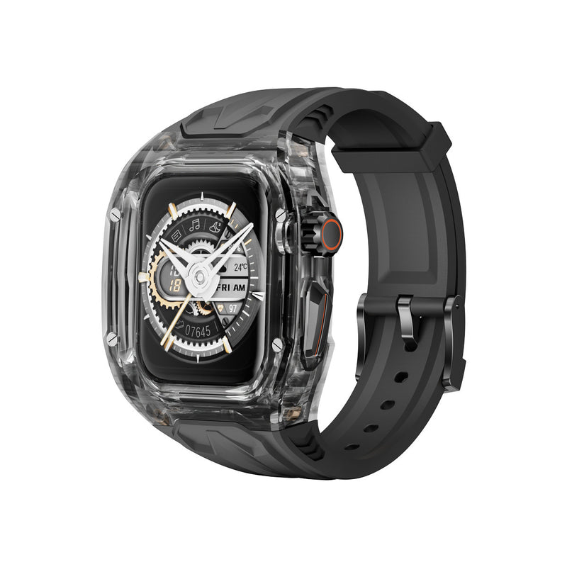 Richard Style Transparent Watch Case Strap Compatible with Apple Watch 9/8/7/6/SE [44/45/49 mm]