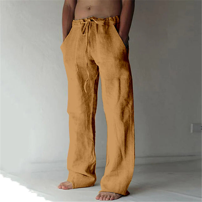 Cotton And Linen Drawstring Loose Casual Pants
