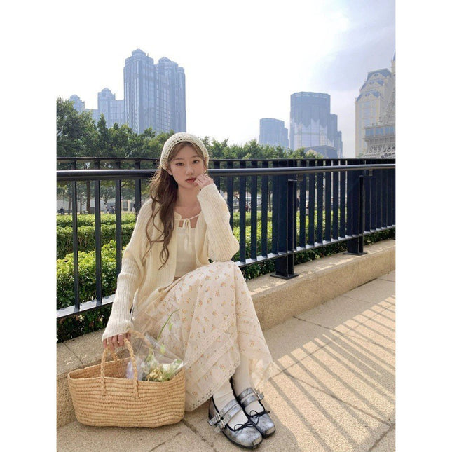 Sweet French Lace Edge A- Line Temperament Skirt