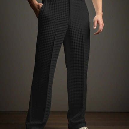 Casual Versatile Business Straight Waffle Pants