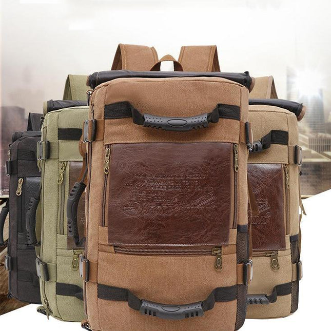 Canvas Backpack Huge Travel School Shoulder Computer Functional Versatile Bags Multifunctional Laptop Bag