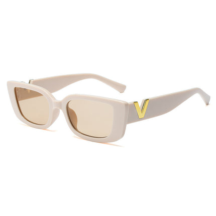 Square-Frame Clean Rim Fashion Shades Sunglasses