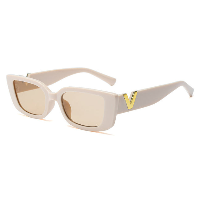 Square-Frame Clean Rim Fashion Shades Sunglasses