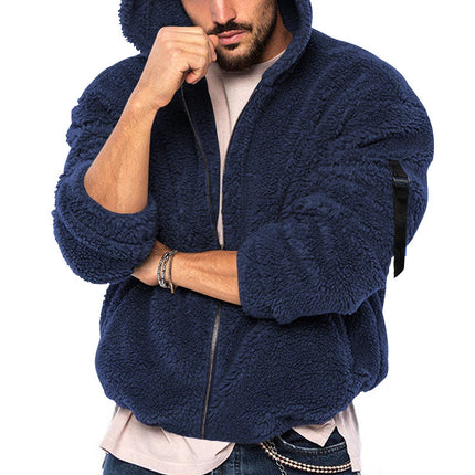 Men's Winter New Double-sided Bejirog Zipper with Hooded Casual Jacket