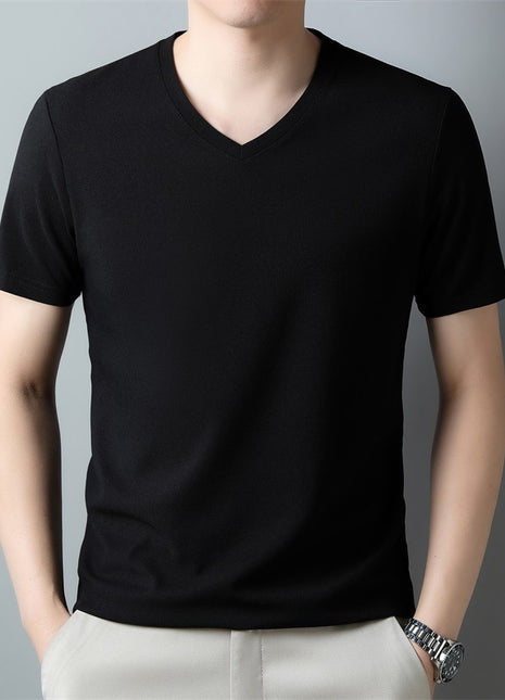 Camiseta Casual Fina de Manga Corta con Cuello en V